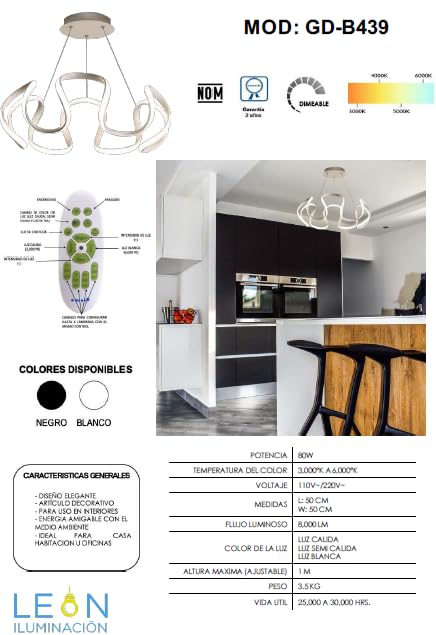 Candil De Led Colgante Modernista (dimeable 3000°k-6000°k)
