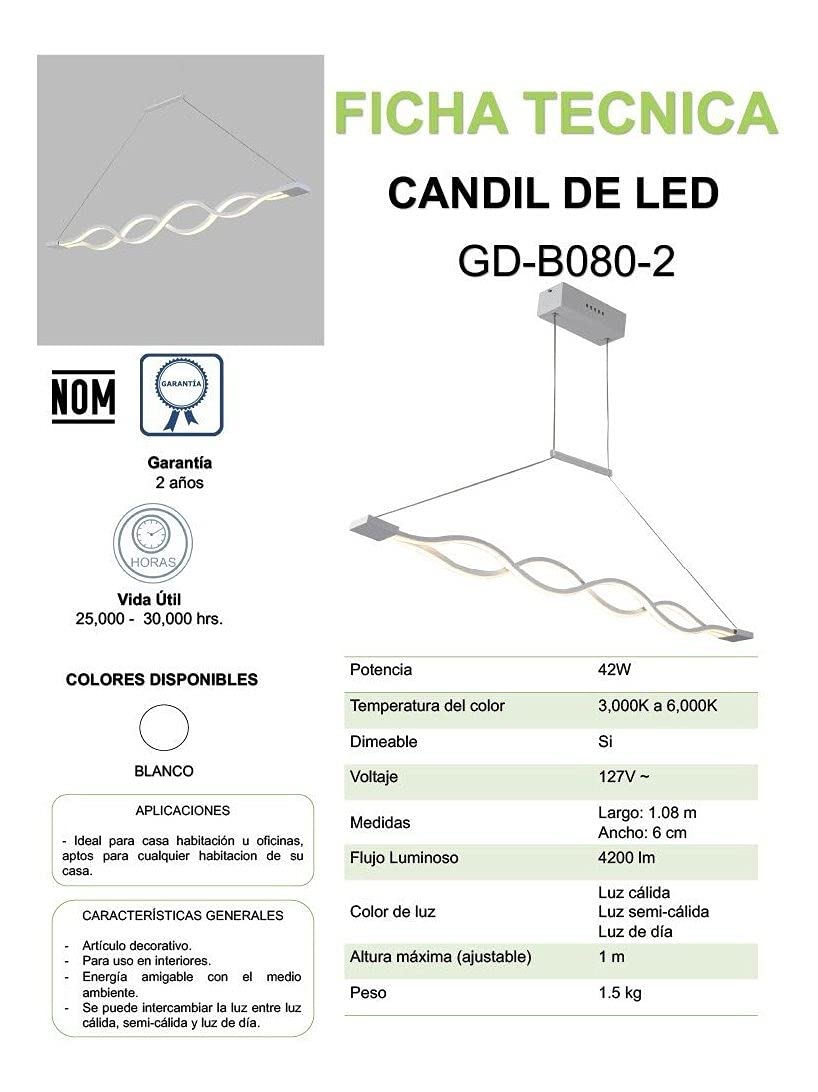 Candil De Led Colgante Modernista (dimeable 3000°k-6000°k)