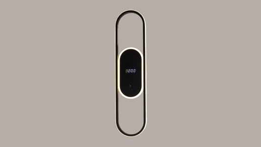 Lampara Led 66w C/3 Tonos De Luz Con Reloj NEGRO