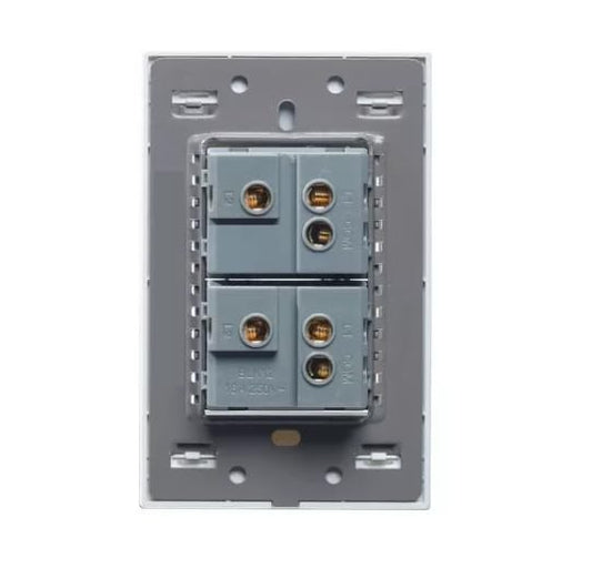 Placa Con 2 Contactos Cristal Blanca