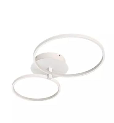 Candil De Led 2 Aros Euyin Modernista Para Techo Leon Blanco