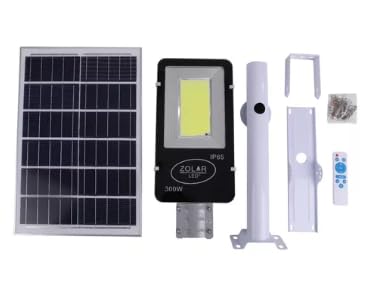 Lampara De Led Suburbana Solar 300w Cob (alumbrado Publico) Color Gris