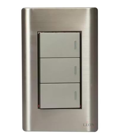 Apagador Triple Con Placa Cromada Leon