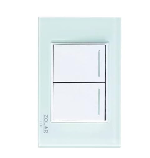 Placa Con 2 Apagadores Cristal Aqua