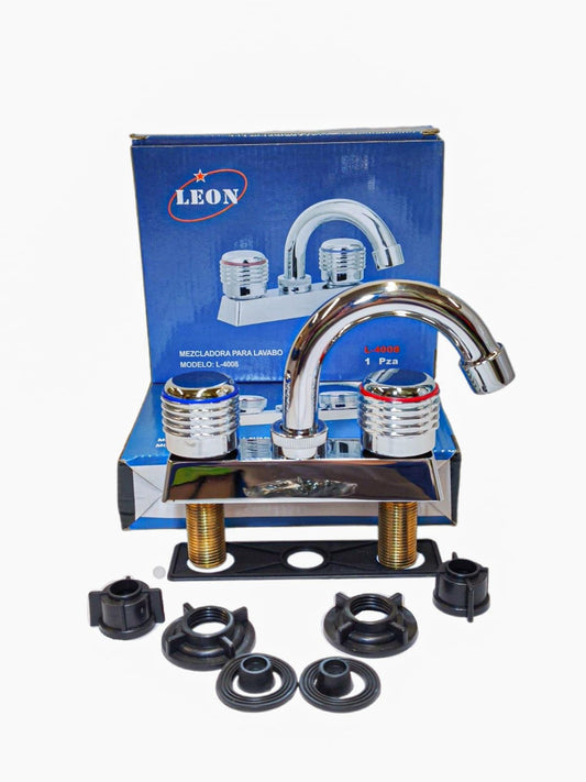 Mezcladora Metalica P/lavabo Maneral Redondo L-4008
