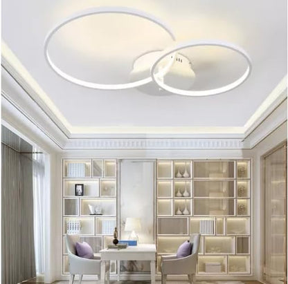 Candil De Led 2 Aros Euyin Modernista Para Techo Leon Blanco