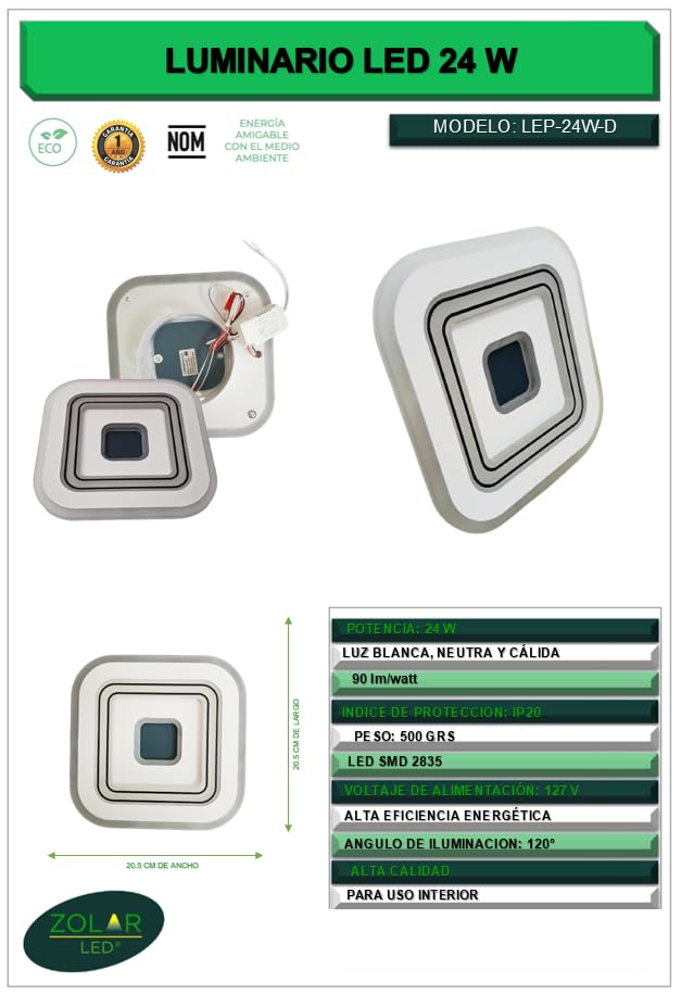 Genérico Lampara Led De Techo 24w (MODELO D)