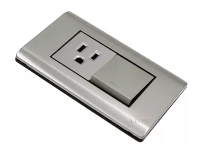 Apagador Y Contacto Con Placa Cromada Leon