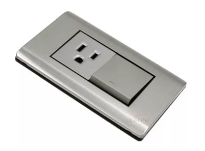 Apagador Y Contacto Con Placa Cromada Leon