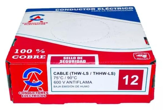 Genérico Cable Thw Cal 12 (100% Cobre) ROJO