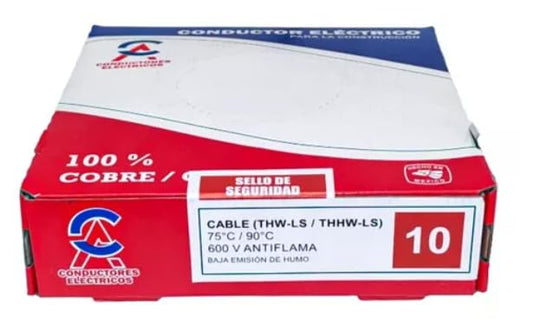 Genérico Cable Thw Cal 10 (100% Cobre) ROJO
