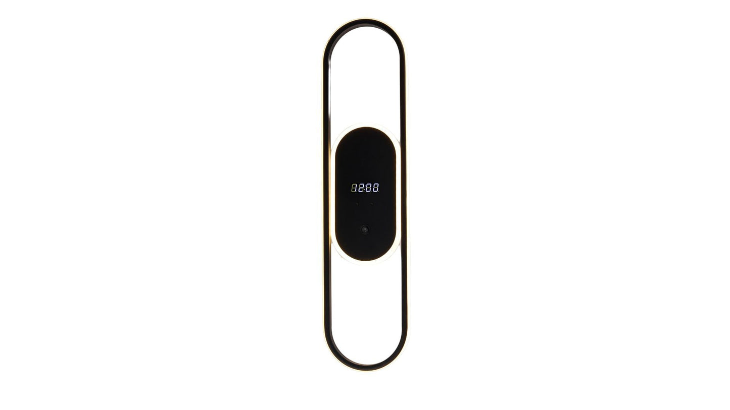 Lampara Led 66w C/3 Tonos De Luz Con Reloj NEGRO
