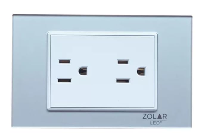 Placa Con 2 Contactos Cristal Gris