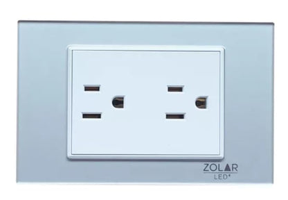 Placa Con 2 Contactos Cristal Gris