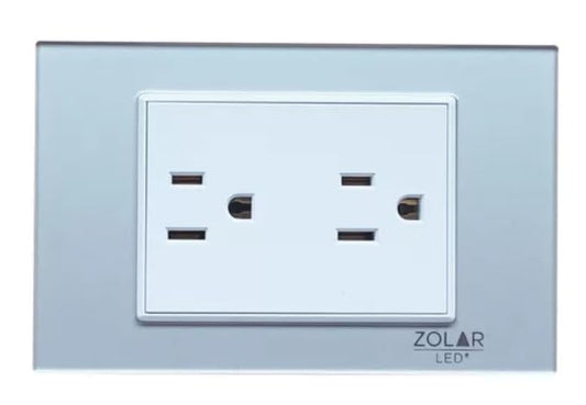 Placa Con 2 Contactos Cristal Gris