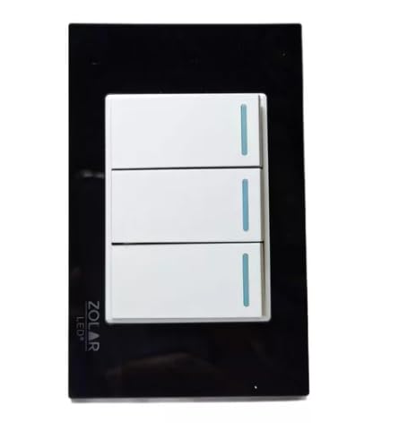 Placa Con 3 Apagadores Cristal Negra