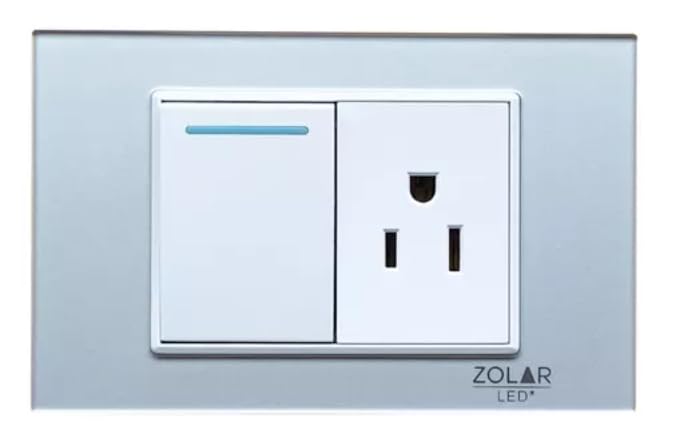 Placa Con 1 Apagador Y 1 Contacto Cristal Gris