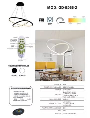 Candil De Led Colgante Modernista (dimeable 3000°k-6000°k)