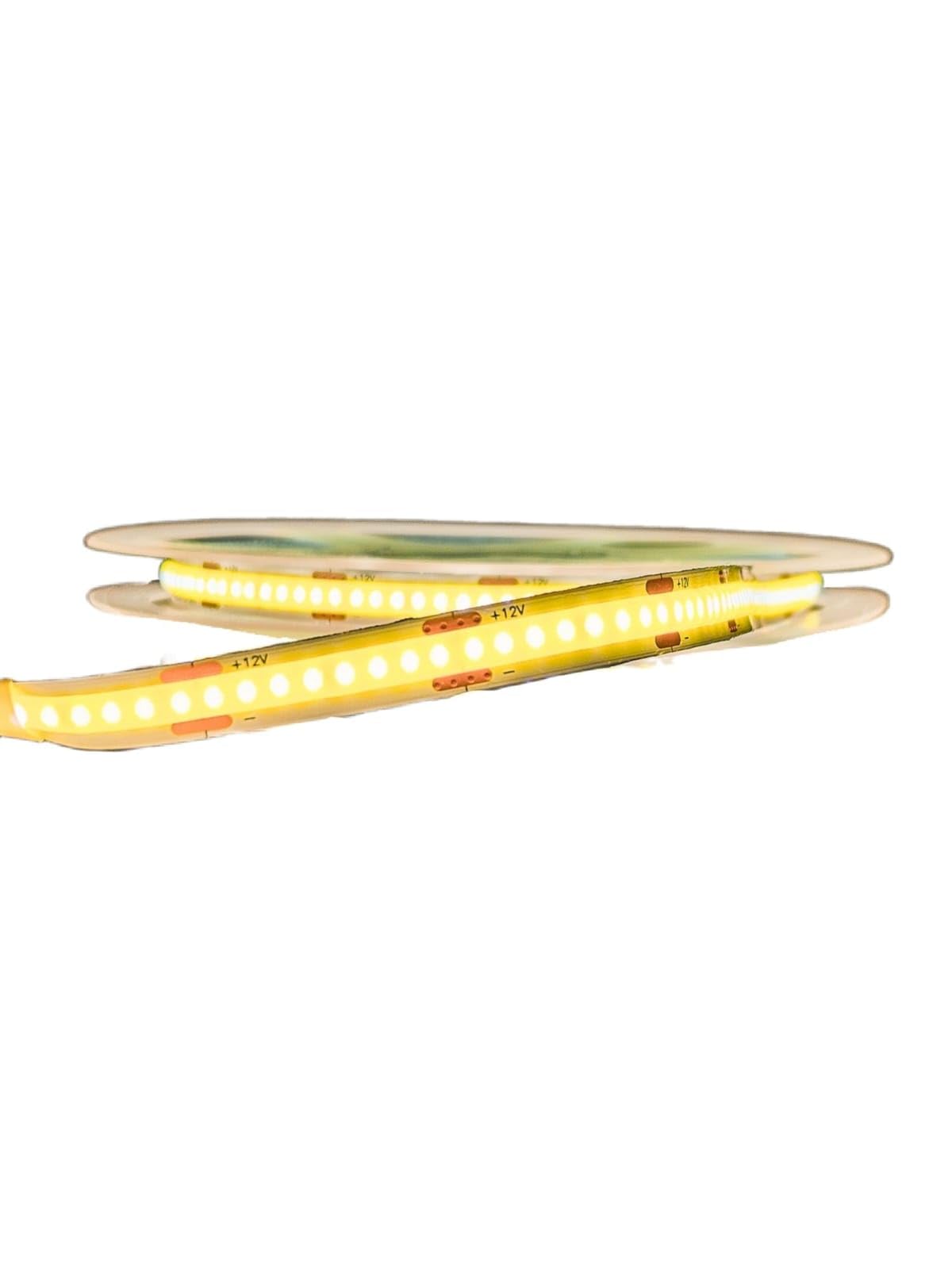Tira Led Cob 5 Mts 12v Blanco Cálido