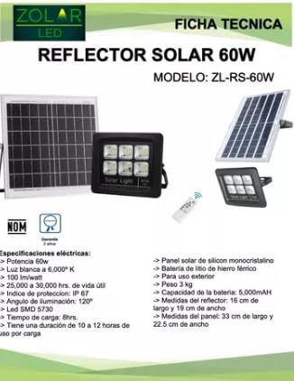Reflector Solar De Led 60w