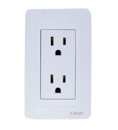 Contacto Doble Con Placa Blanca Leon (Armado)