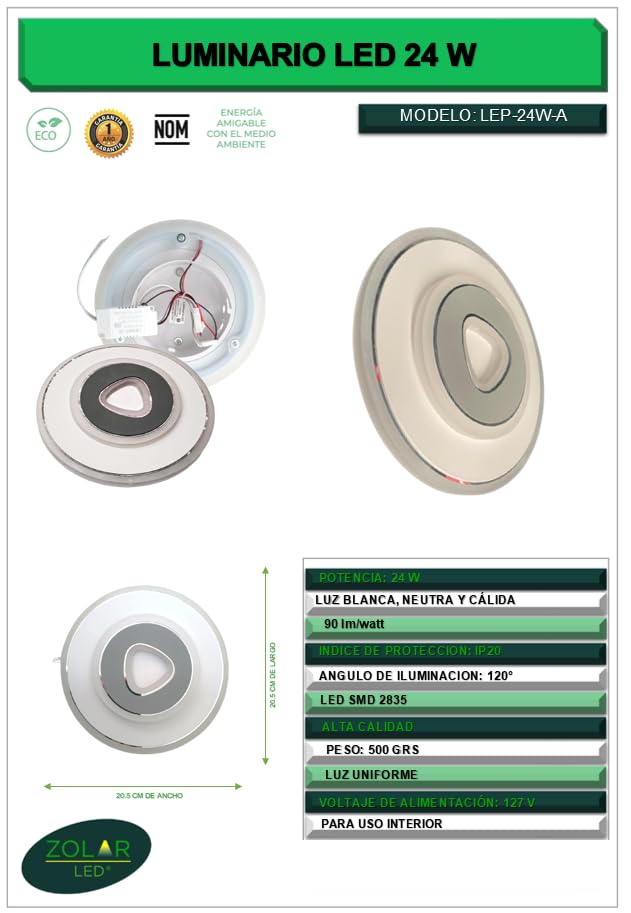 Genérico Lampara Led De Techo 24w (MODELO A)