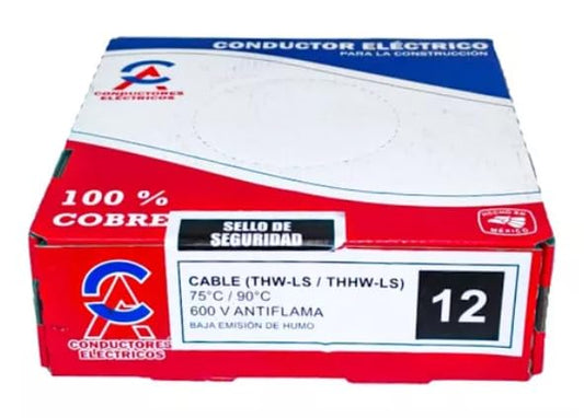 Genérico Cable Thw Cal 12 (100% Cobre) NEGRO