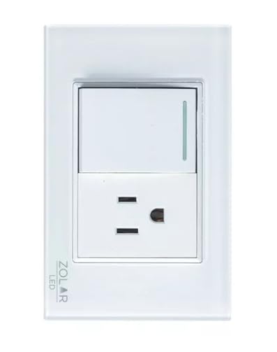 Placa Con 1 Apagador Y 1 Contacto Cristal Blanca