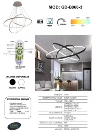 Candil De Led Planet Colgante Modernista Cromo