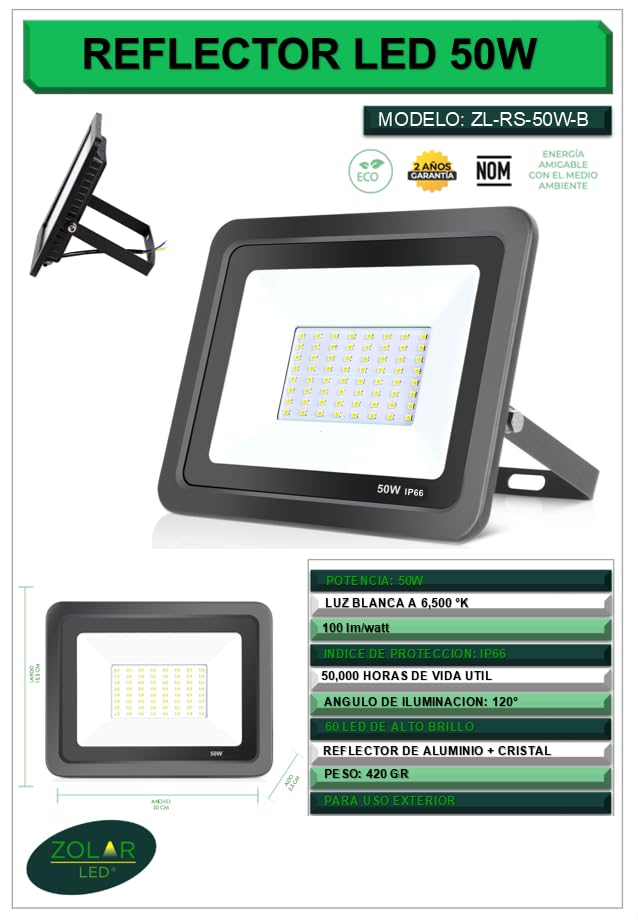 Reflector De Led 50w (zolar Led)