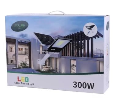 Lampara De Led Suburbana Solar 300w Cob (alumbrado Publico) Color Gris