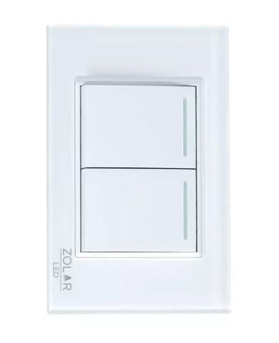 Placa Con 2 Apagadores Cristal Blanca
