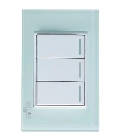 Placa Con 3 Apagadores Cristal Aqua