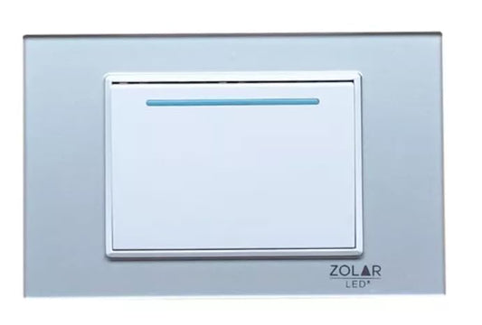 Apagador 72mm Con Placa Cristal Gris