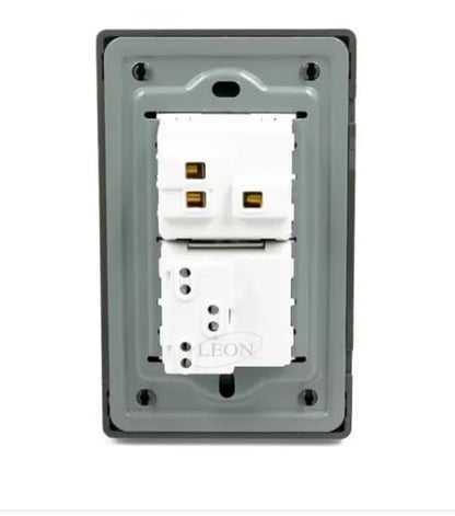 Apagador Y Contacto Con Placa Cromada Leon