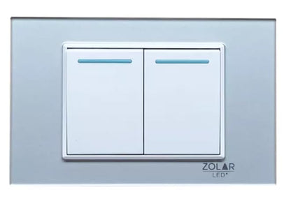 Placa Con 2 Apagadores Cristal Gris