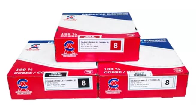 Genérico Cable Thw Cal 08 (100% Cobre) ROJO