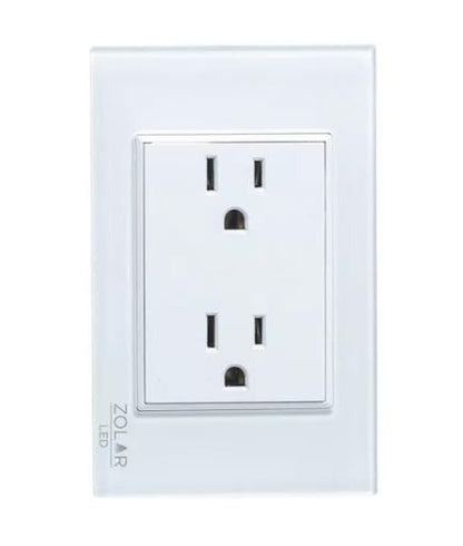 Placa Con 2 Contactos Cristal Blanca