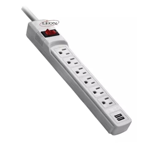 Genérico Multicontacto con 2 Tomas De USB Leon