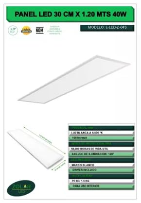 Panel De Led Silm 30x120cm 40w (zolar Led)