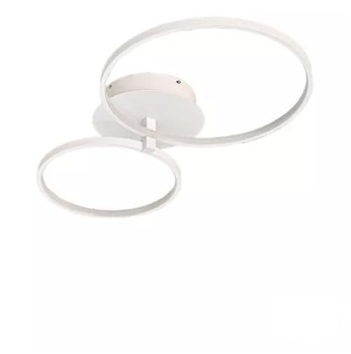 Candil De Led 2 Aros Euyin Modernista Para Techo Leon Blanco