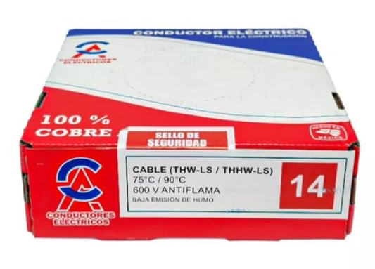 Genérico Cable Thw Cal 14 (100% Cobre) ROJO